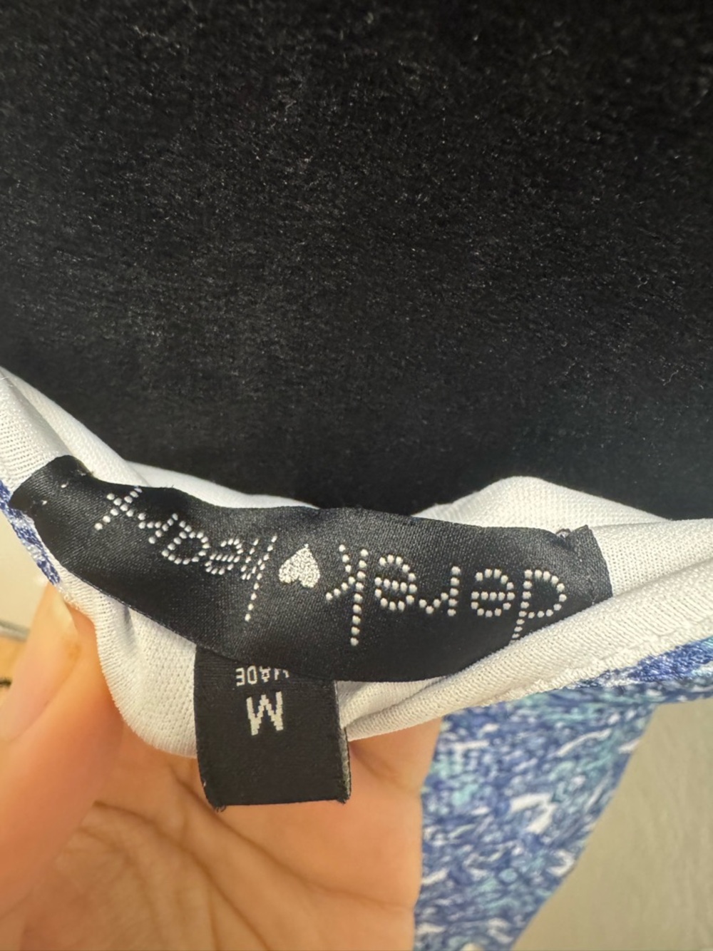 Derek Heart Blue Patterned Scoop-Neck Fit & Flare Mini Dress - Picture 3 of 3